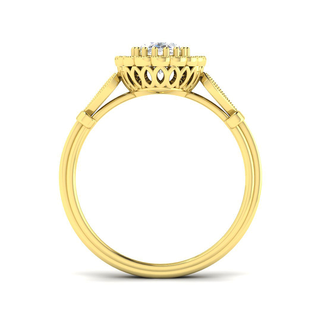 9ct Yellow Gold 0.94ct Laboratory Grown CVD Ring