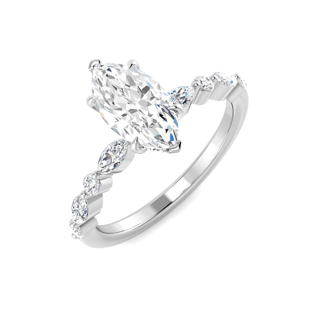 9ct White Gold 1.38ct E VS2 Laboratory Grown CVD Ring