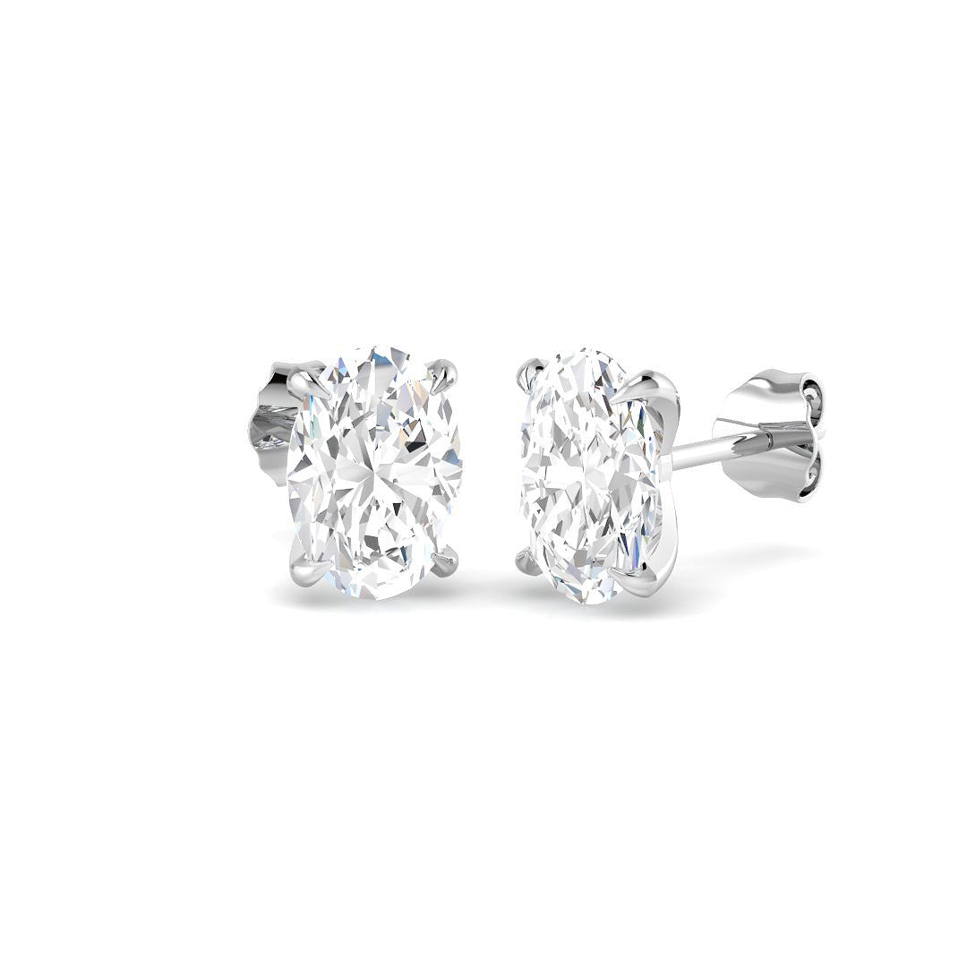 9ct White Gold 3.01ct E VS2 Laboratory Grown CVD Earrings