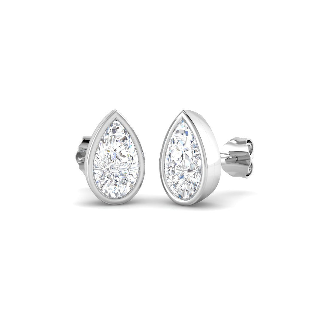 9ct White Gold 2.04ct E VS2 Laboratory Grown CVD Earrings