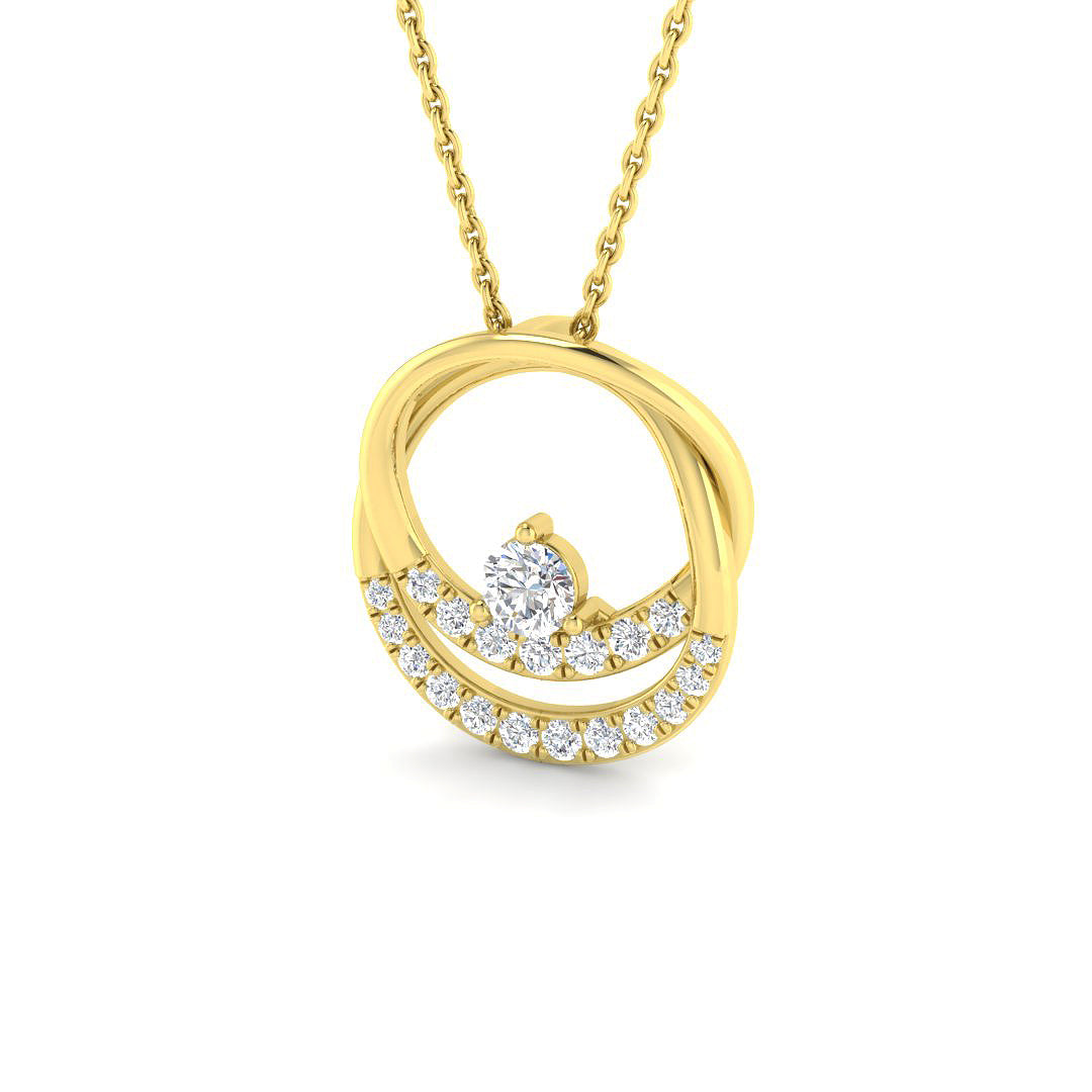 9ct Yellow Gold 0.41ct G SI2 Diamond Pendant