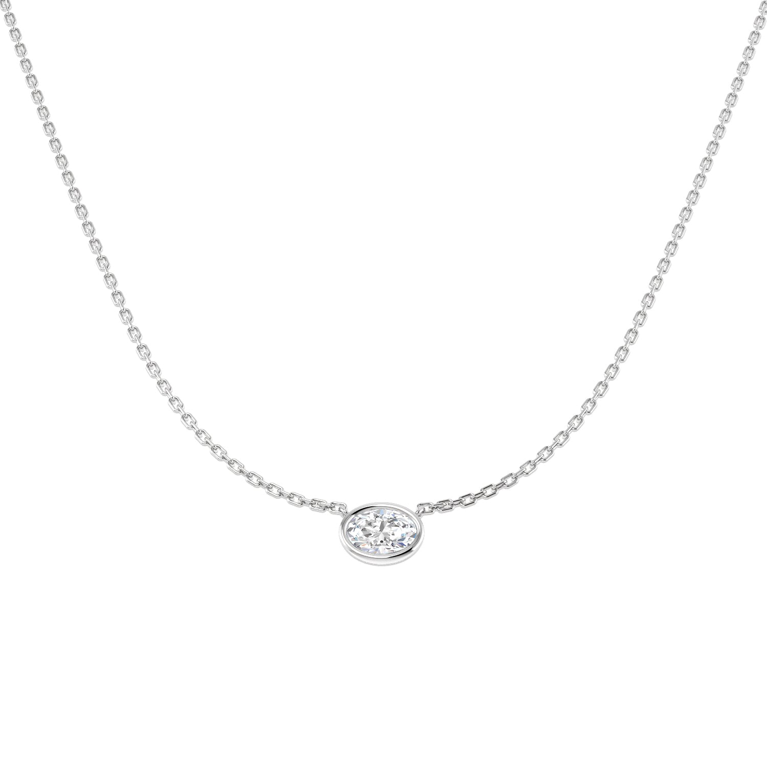 9ct White Gold 0.55ct Laboratory Grown CVD Necklace