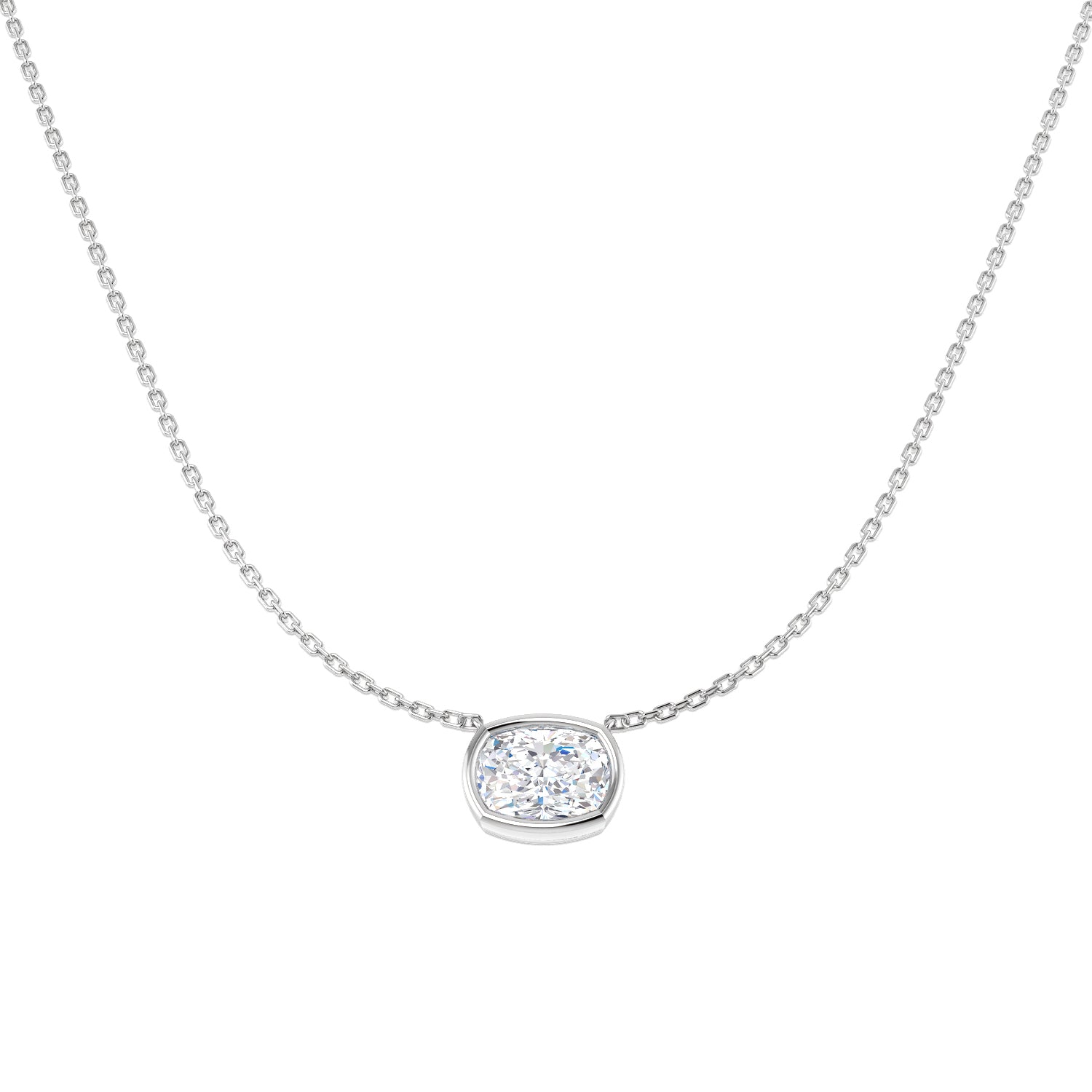 9ct White Gold 2.00ct D VS2 Laboratory Grown CVD Necklace