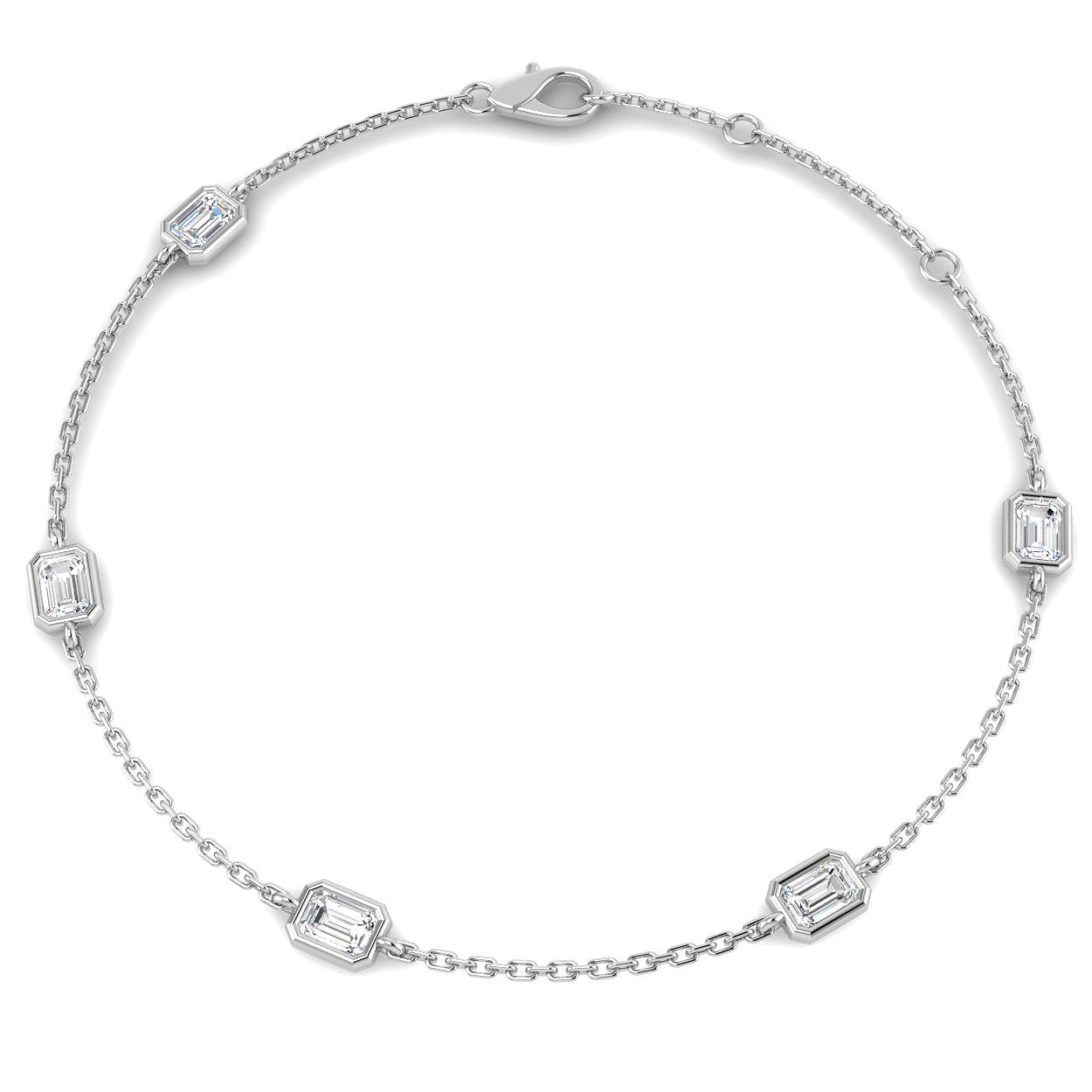 9ct White Gold 1.00ct Laboratory Grown CVD Bracelet