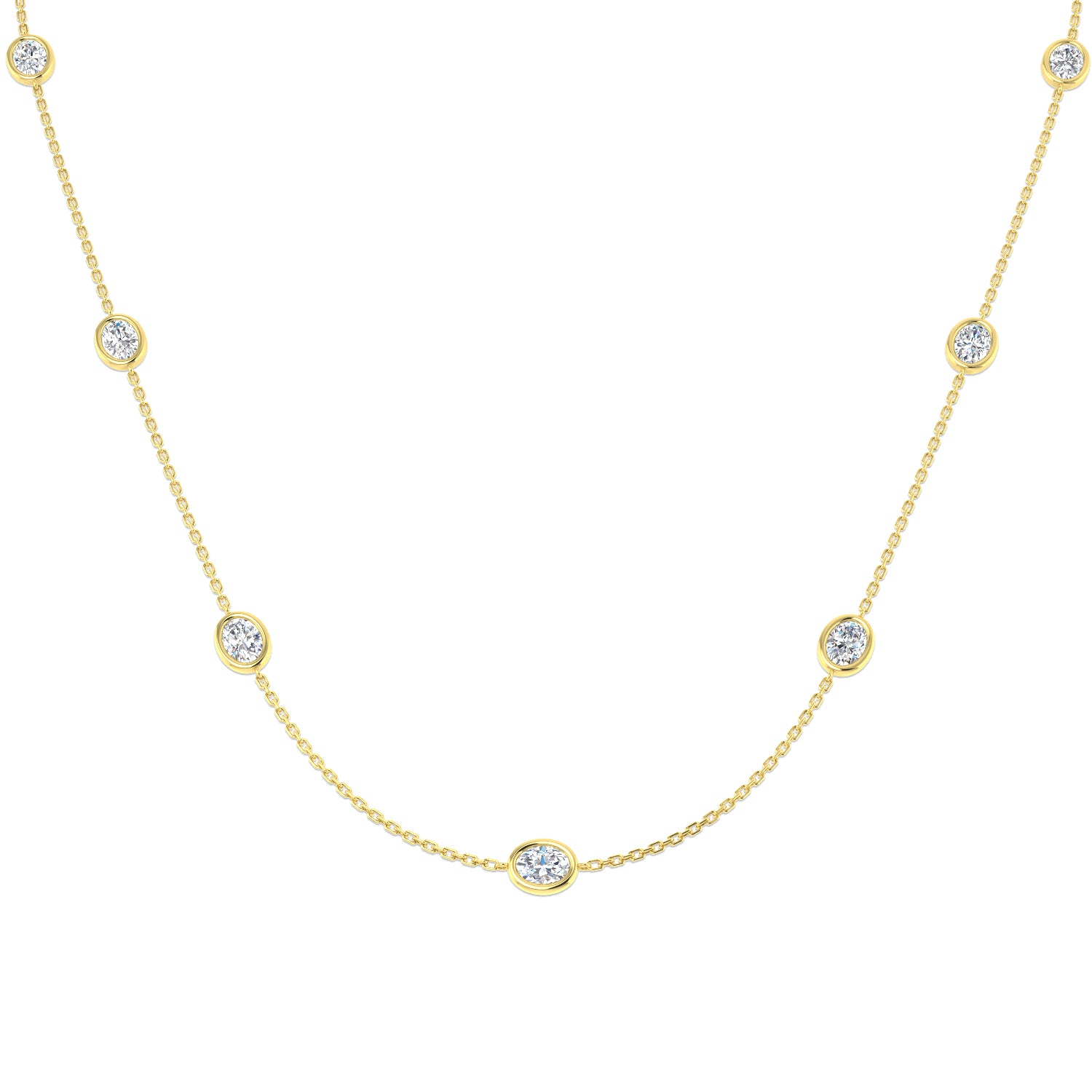 9ct Yellow Gold 2.96ct Laboratory Grown CVD Necklace