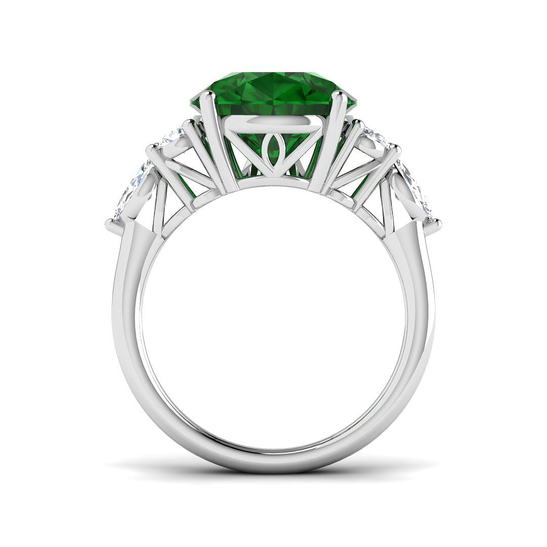 Platinum 6.59ct Emerald Ring