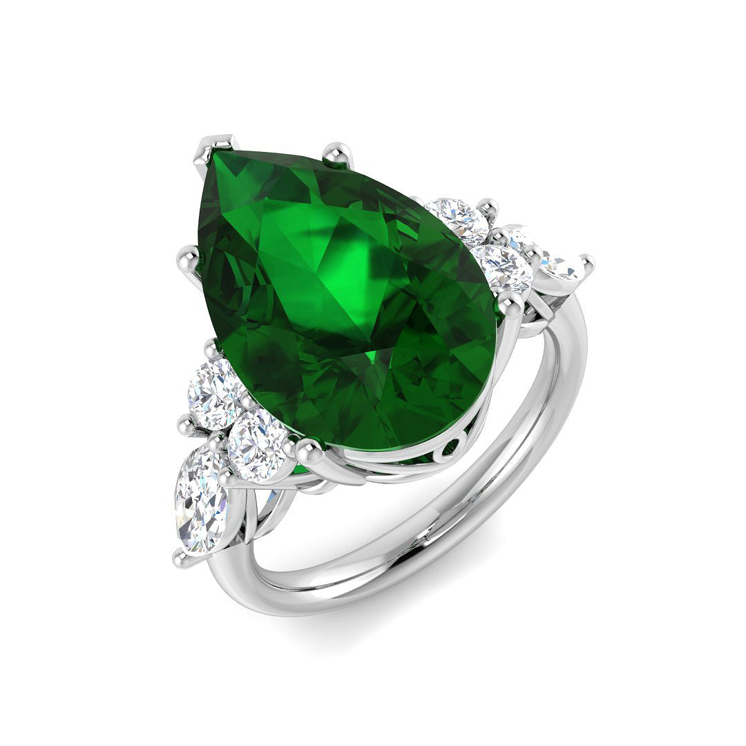 Platinum 7.74ct Emerald Ring
