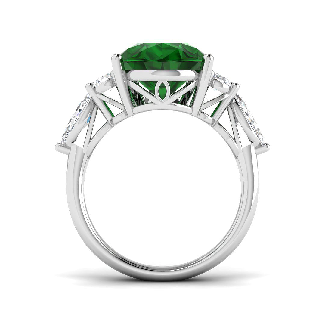 Platinum 7.74ct Emerald Ring