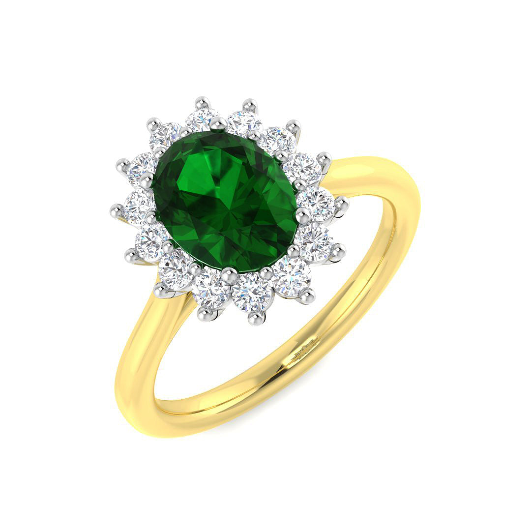 18ct Two-Tone Gold 1.66ct Emerald Ring