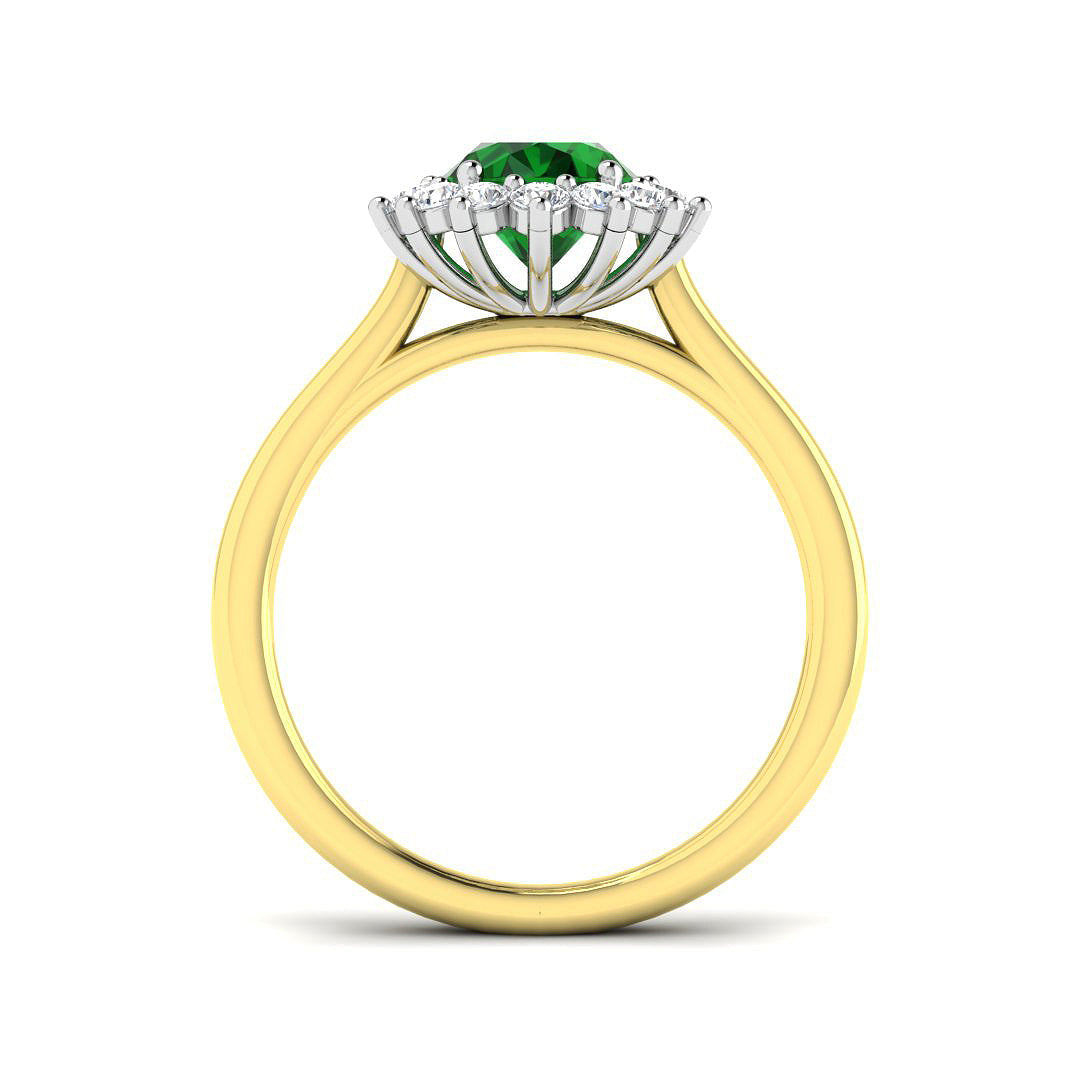 18ct Two-Tone Gold 1.66ct Emerald Ring