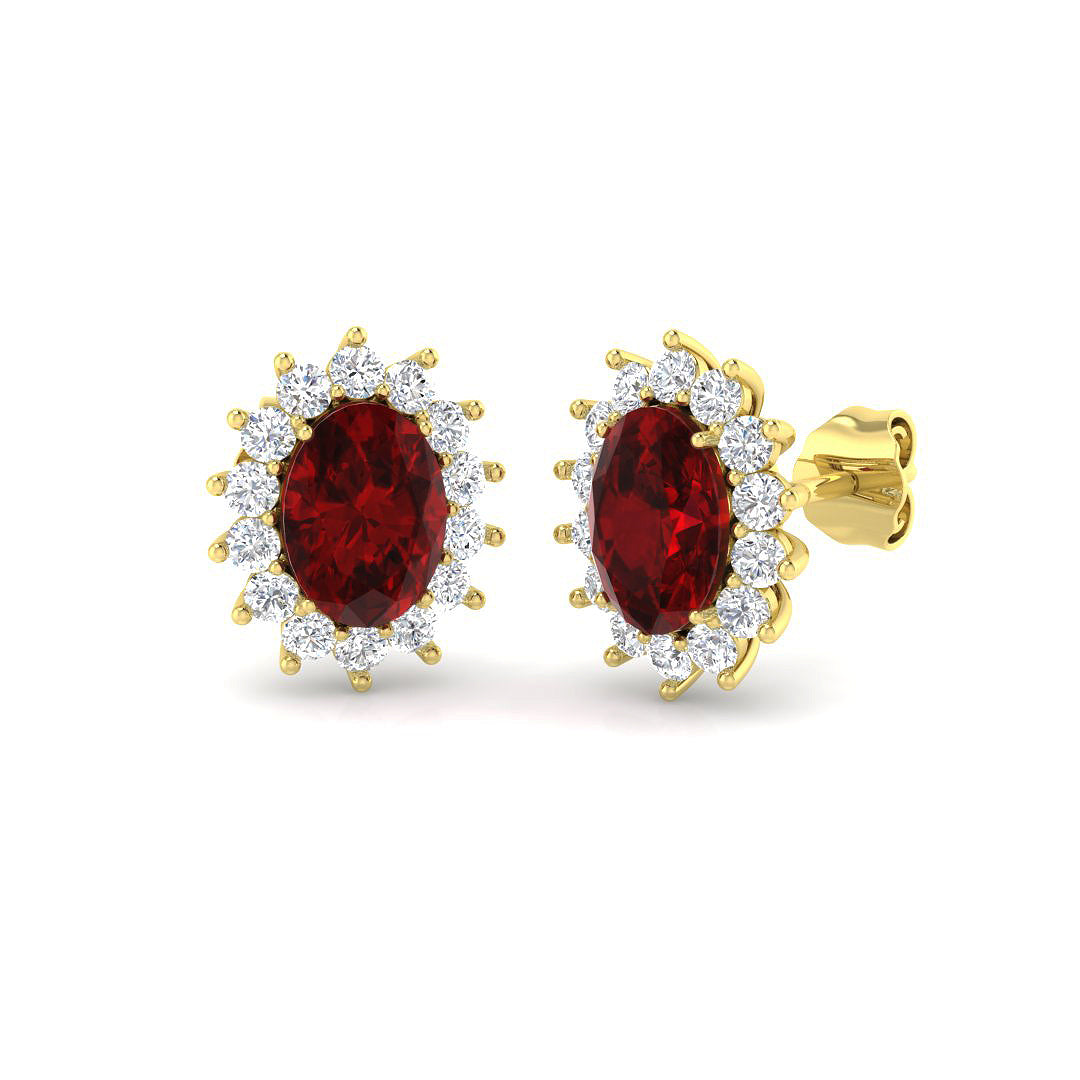 9ct Yellow Gold 2.34ct Ruby Earrings