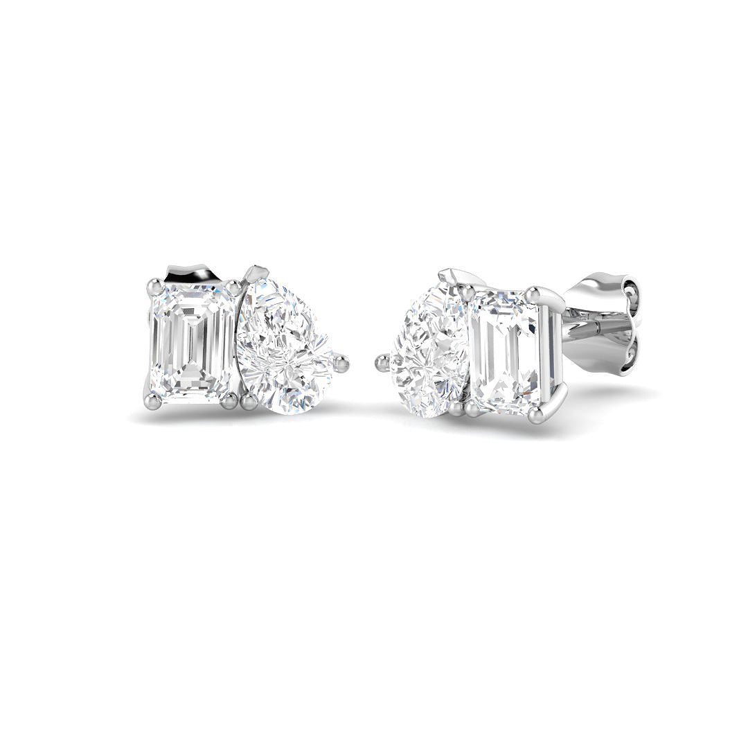 9ct White Gold 2.11ct Laboratory Grown CVD Earrings