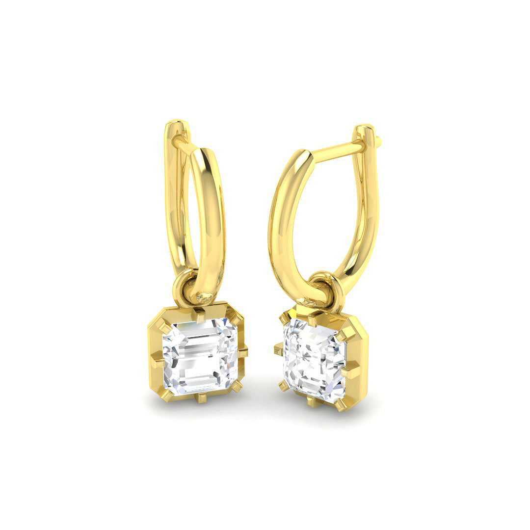 9ct Yellow Gold 2.00ct Laboratory Grown CVD Earrings