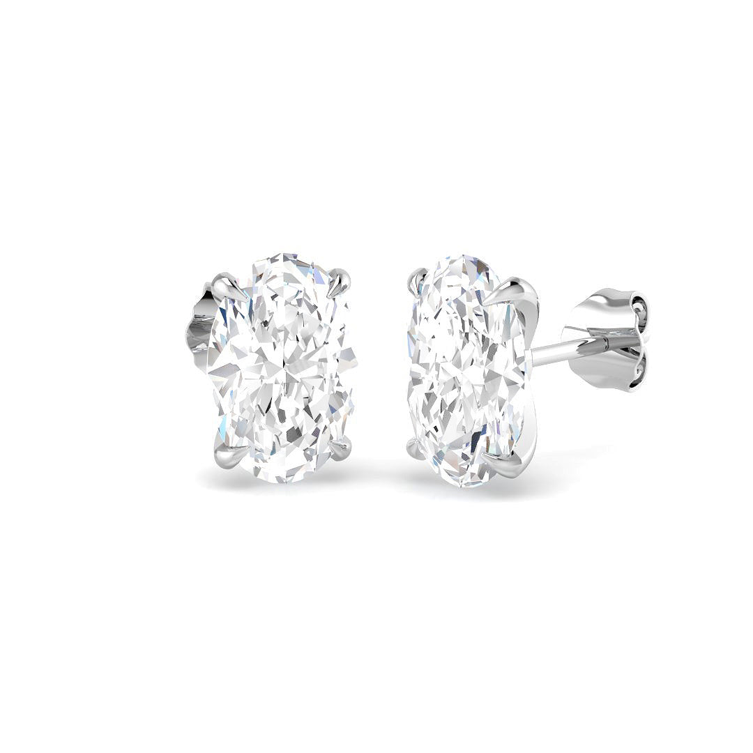 9ct White Gold 4.02ct E VS2 Laboratory Grown CVD Earrings
