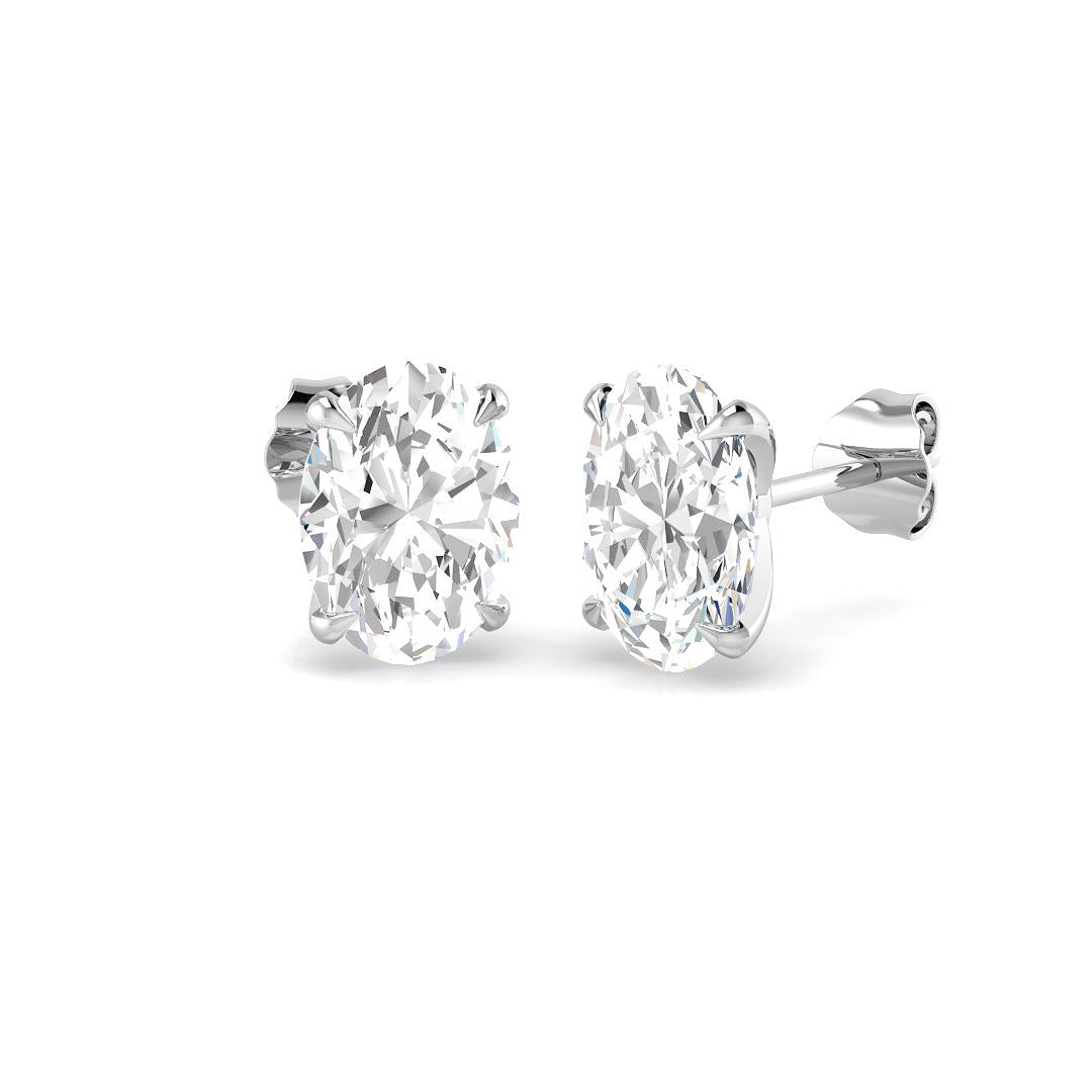 9ct White Gold 4.01ct E VS2 Laboratory Grown CVD Earrings