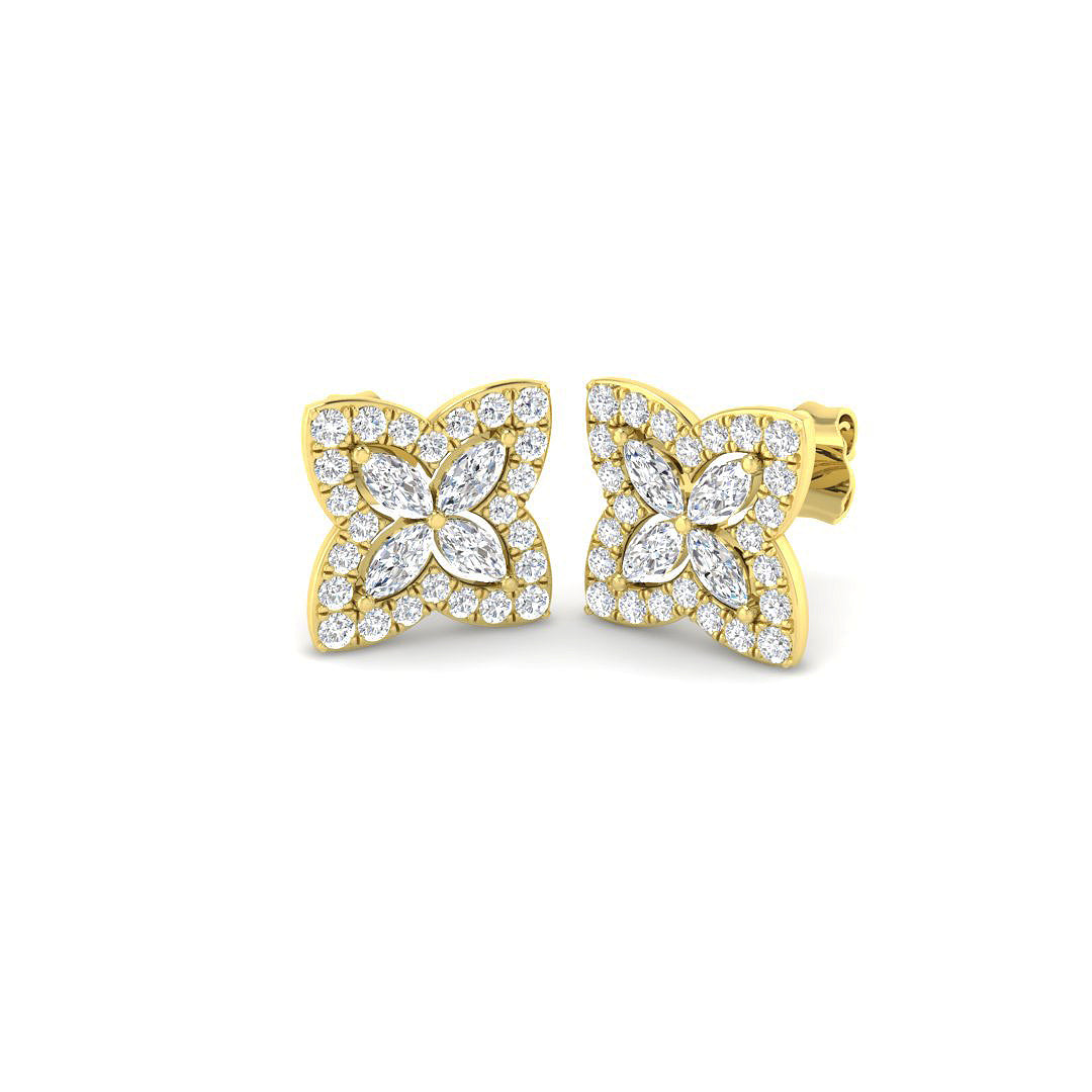 9ct Yellow Gold 1.05ct Laboratory Grown CVD Earrings