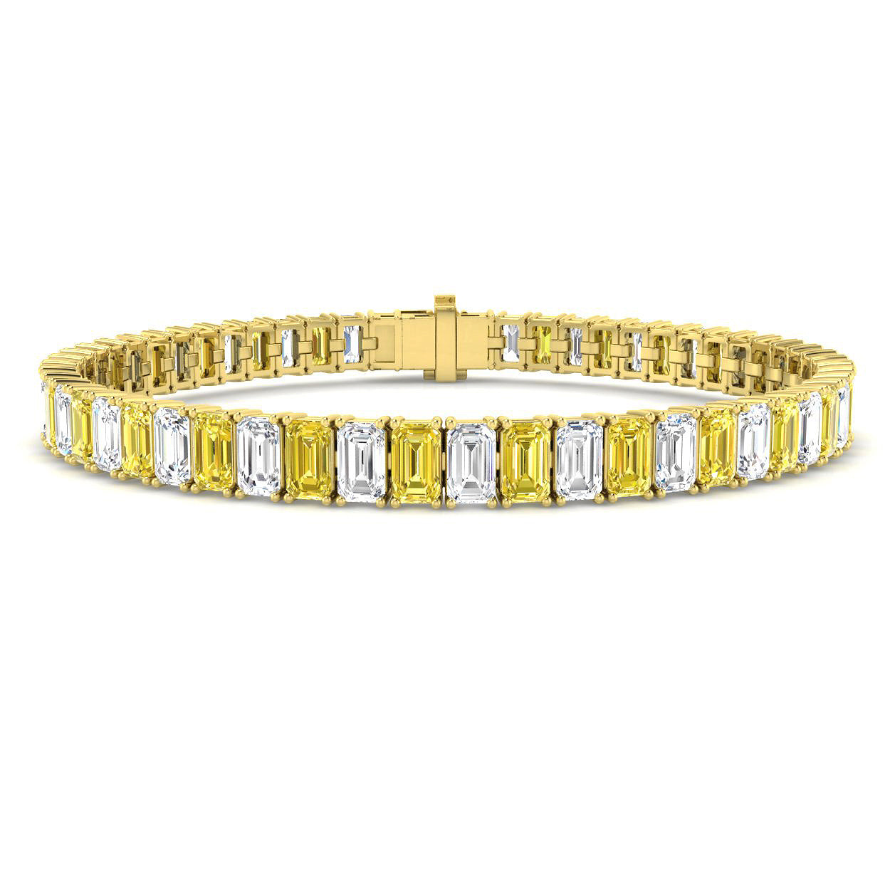 9ct Yellow Gold 17.31ct Laboratory Grown Lab Yellow Diamond Bracelet
