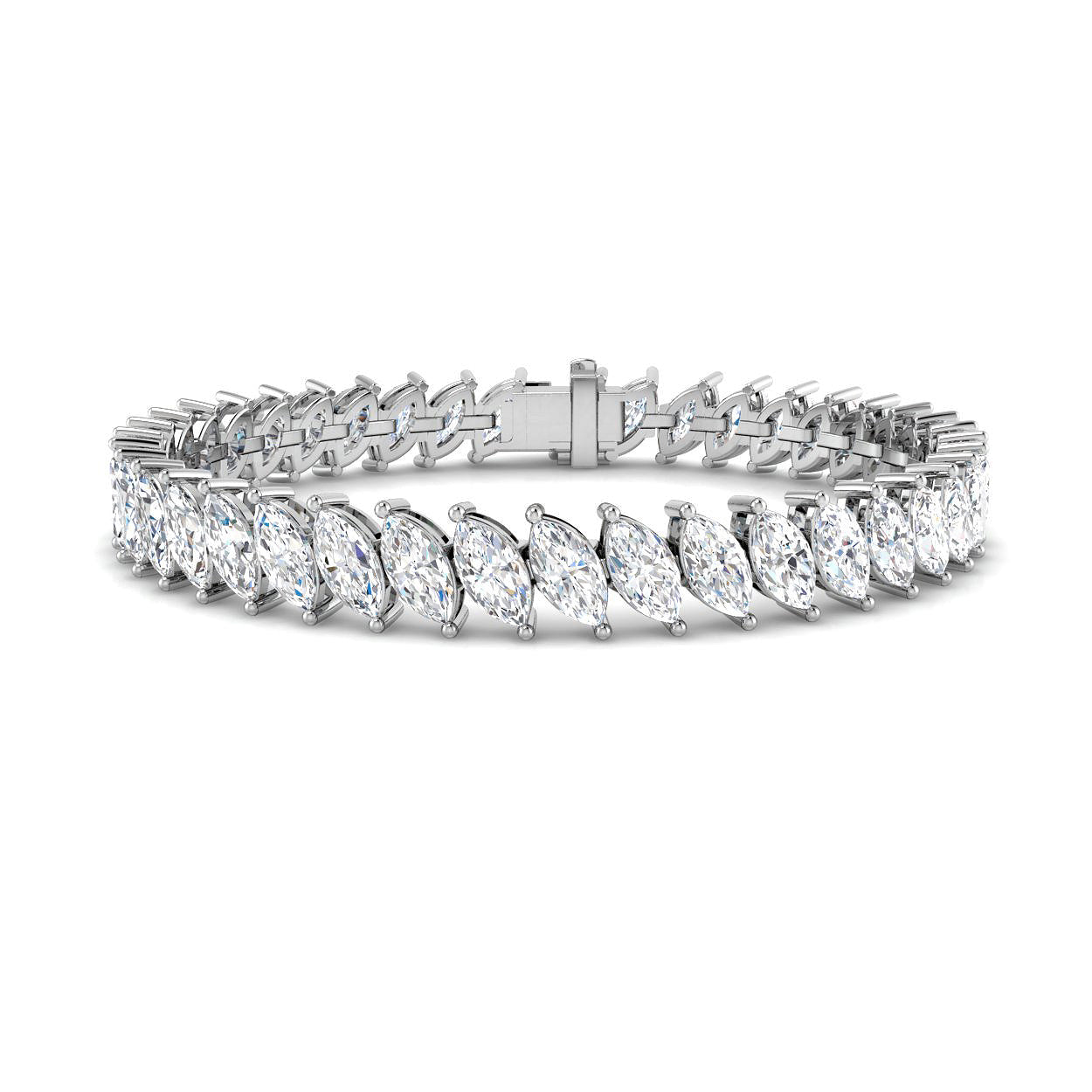 9ct White Gold 12.09ct Laboratory Grown CVD Bracelet