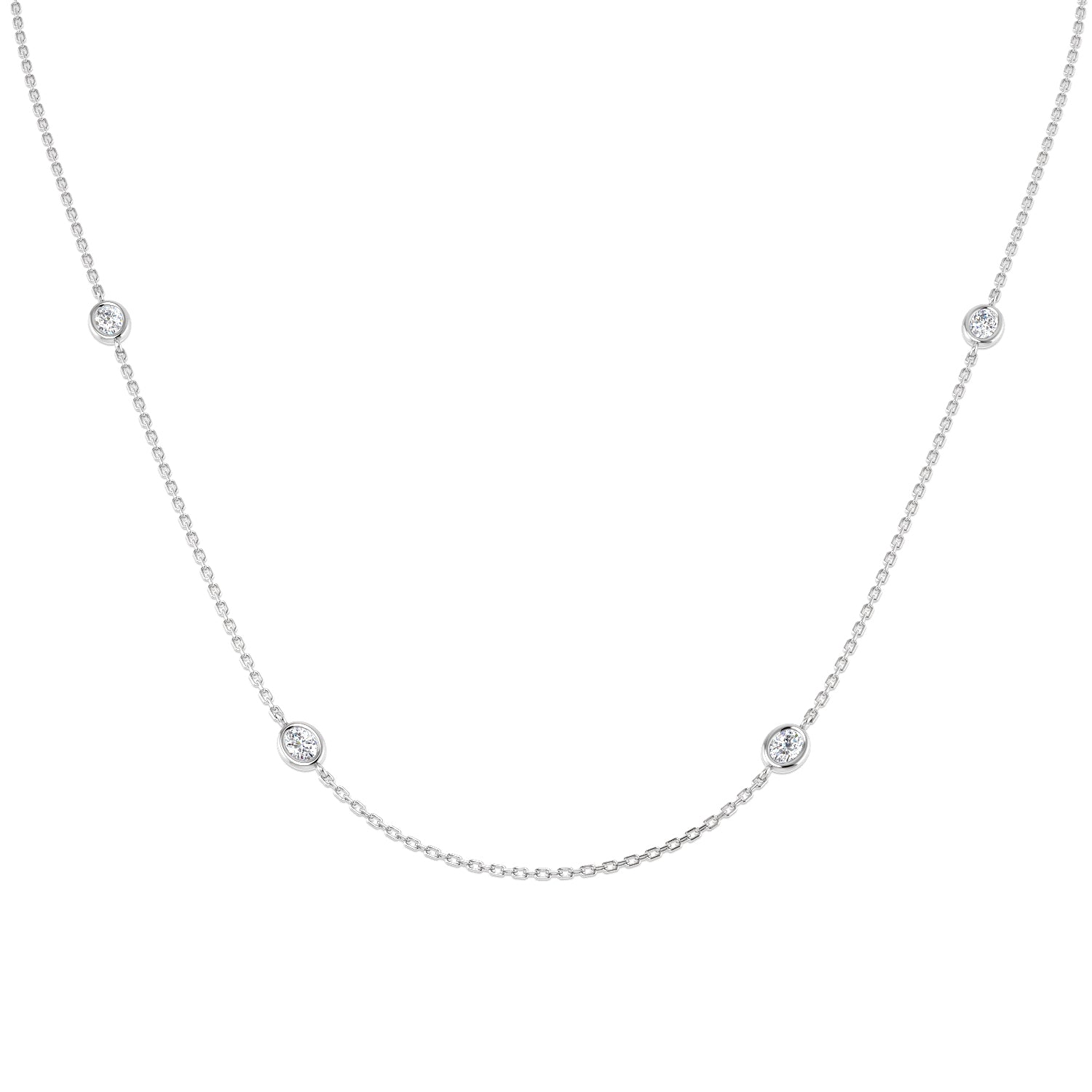 9ct White Gold 0.77ct Laboratory Grown CVD Necklace