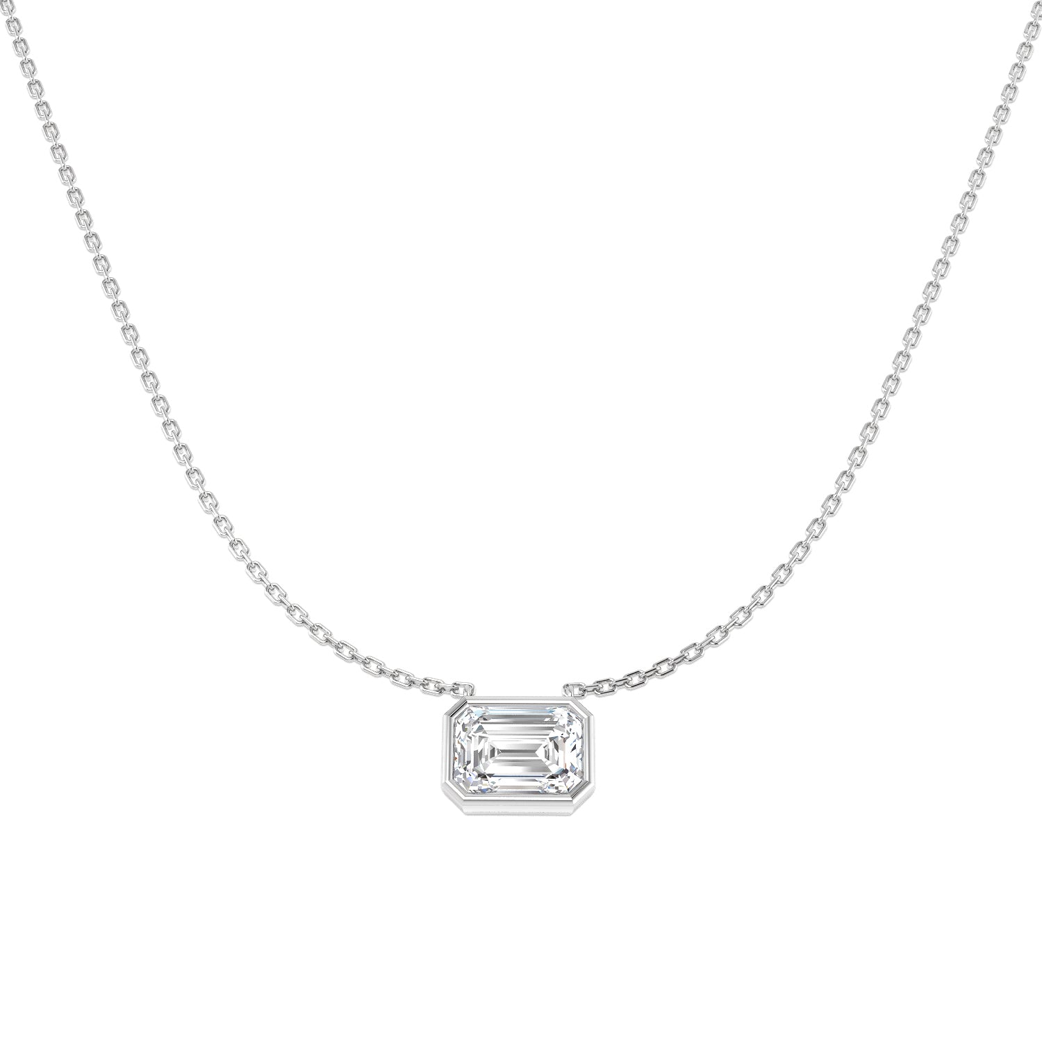 9ct White Gold 2.01ct E VS2 Laboratory Grown CVD Necklace