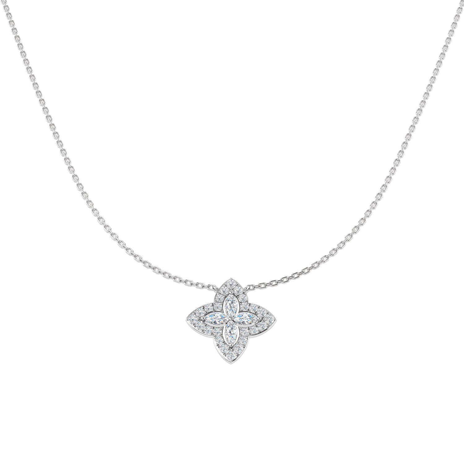 9ct White Gold 0.88ct Laboratory Grown CVD Necklace