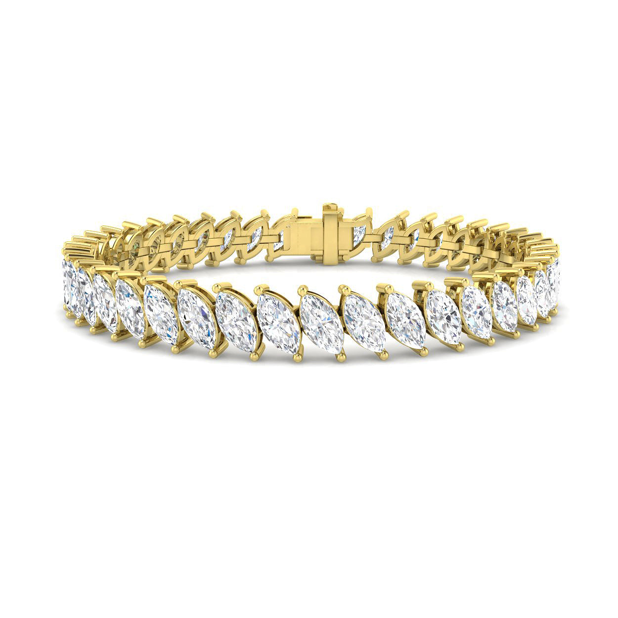 9ct Yellow Gold 12.09ct Laboratory Grown CVD Bracelet