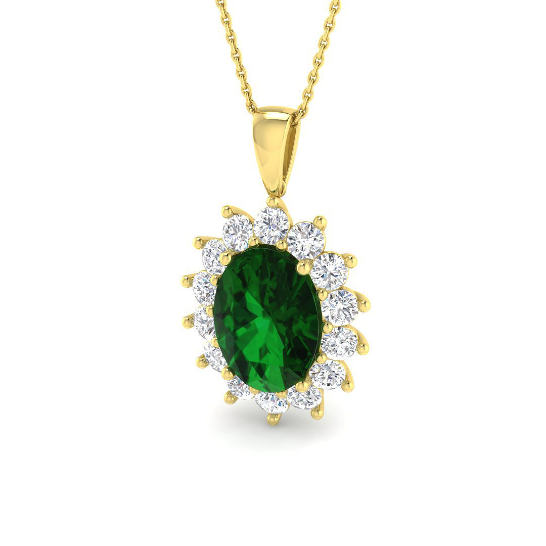 9ct Yellow Gold 6.41ct Emerald Pendant
