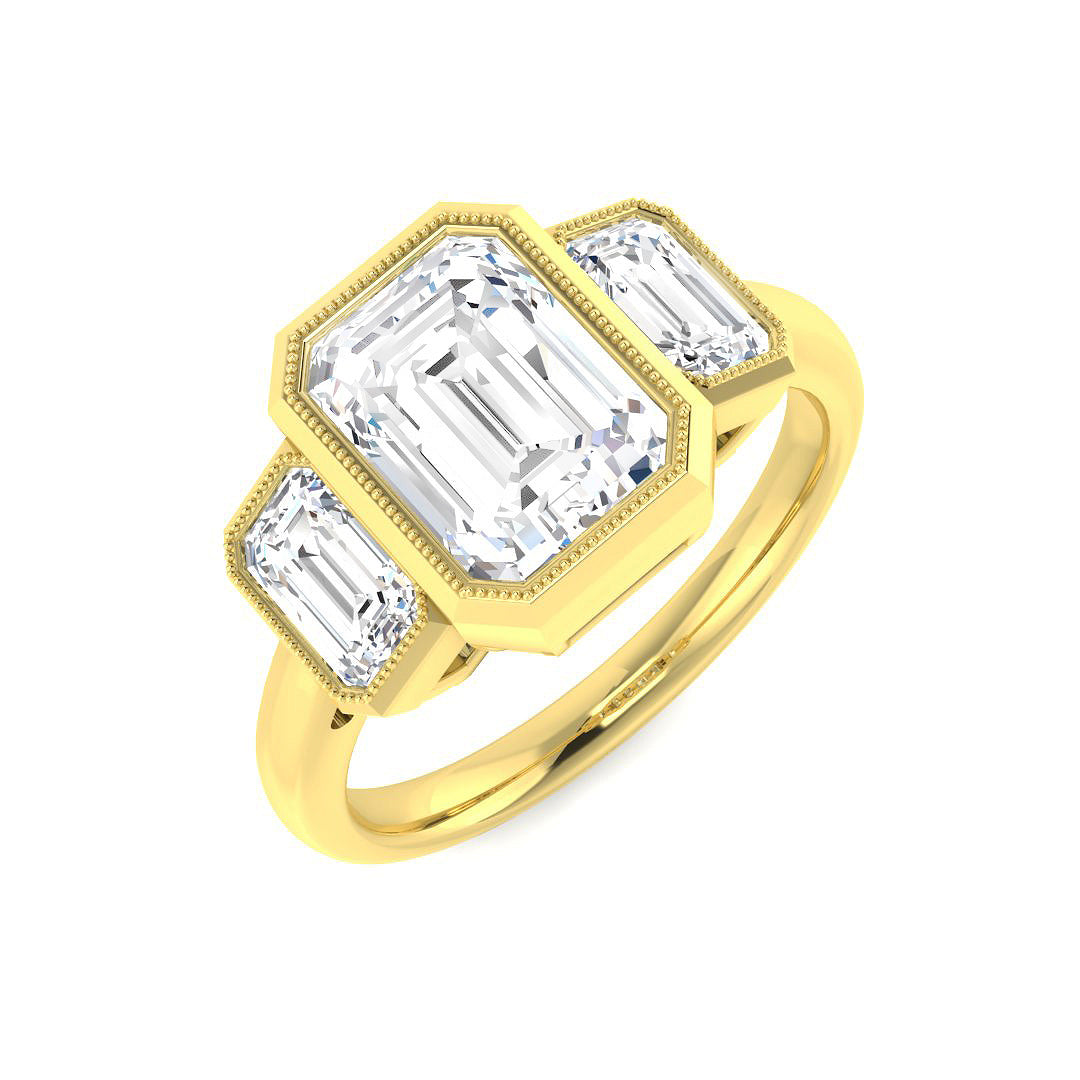 9ct Yellow Gold 2.91ct E VS1 Laboratory Grown CVD Ring