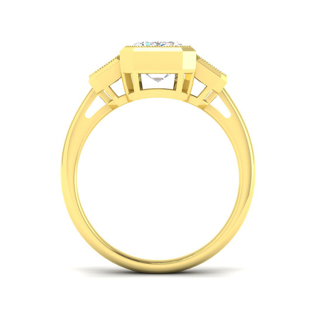 9ct Yellow Gold 2.94ct E VS1 Laboratory Grown CVD Ring
