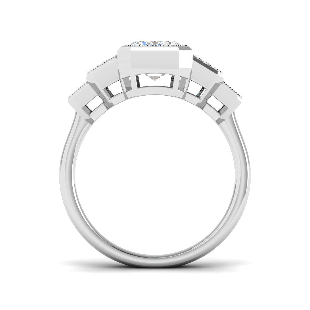 9ct White Gold 3.17ct E VS2 Laboratory Grown CVD Ring