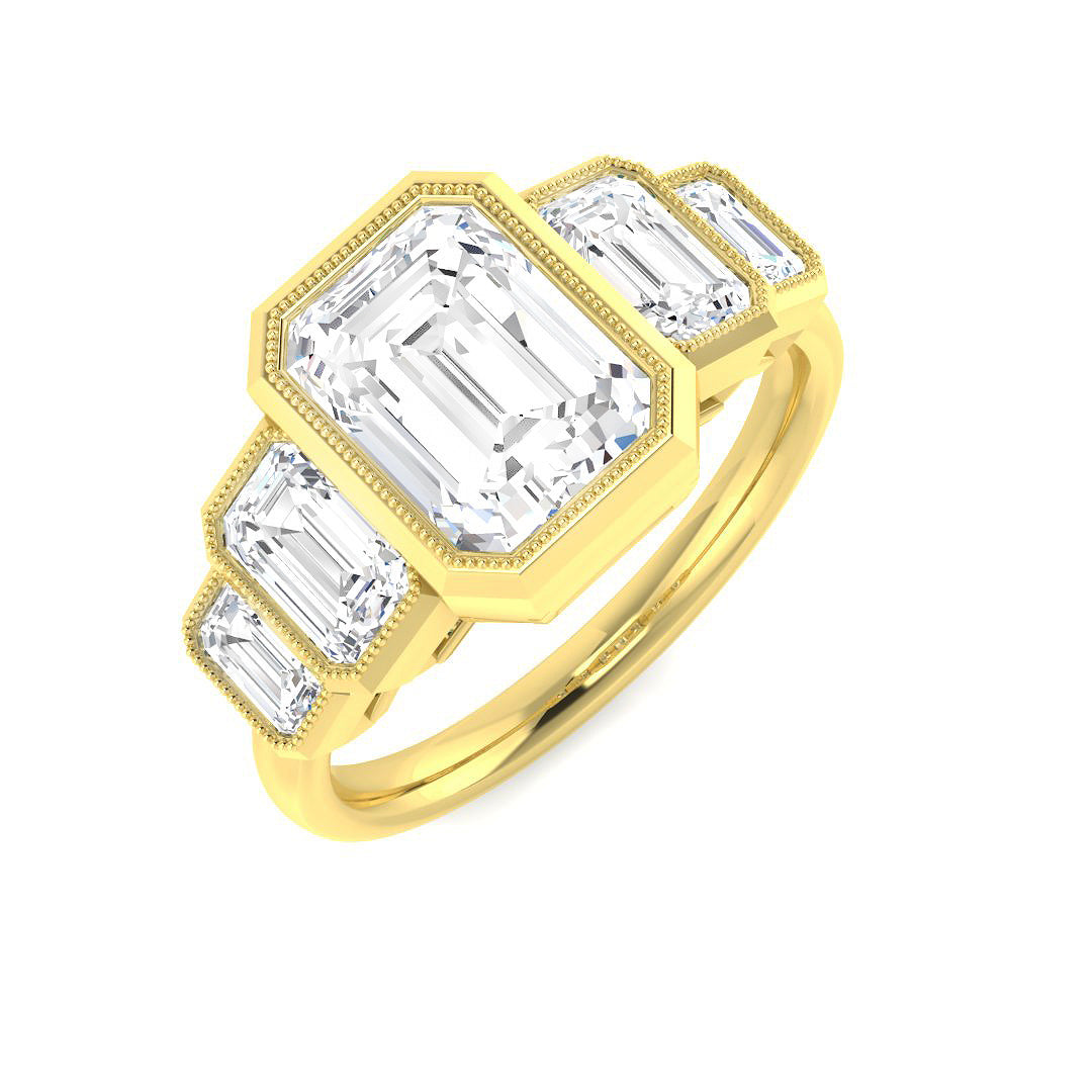 9ct Yellow Gold 3.17ct E VS2 Laboratory Grown CVD Ring