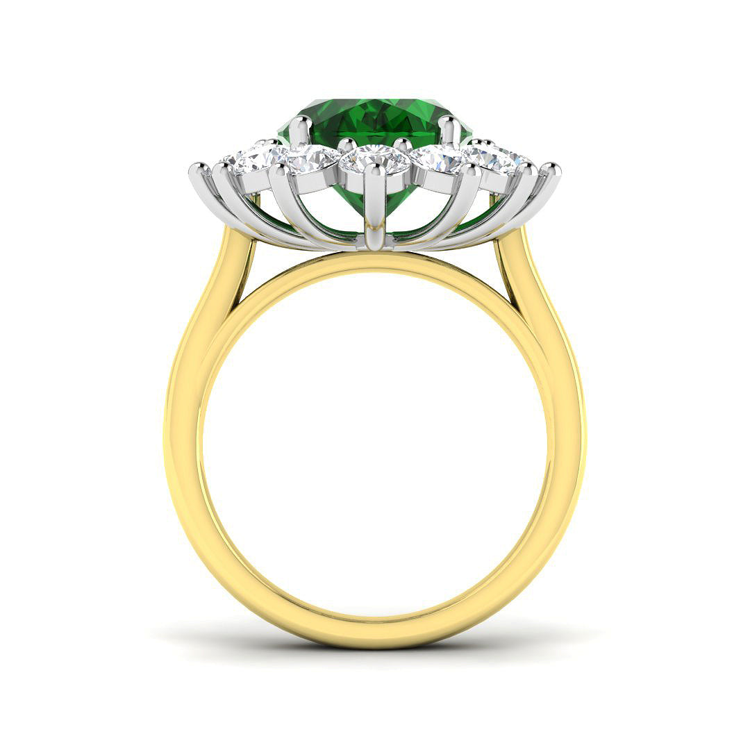 9ct Two-Tone Gold 8.68ct Emerald Ring