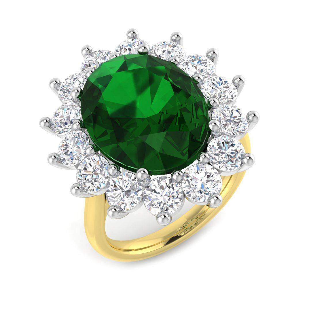 9ct Two-Tone Gold 9.03ct Emerald Ring