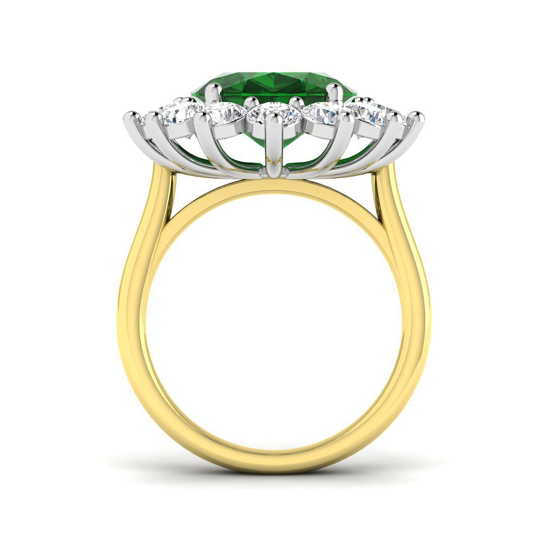 9ct Two-Tone Gold 9.03ct Emerald Ring