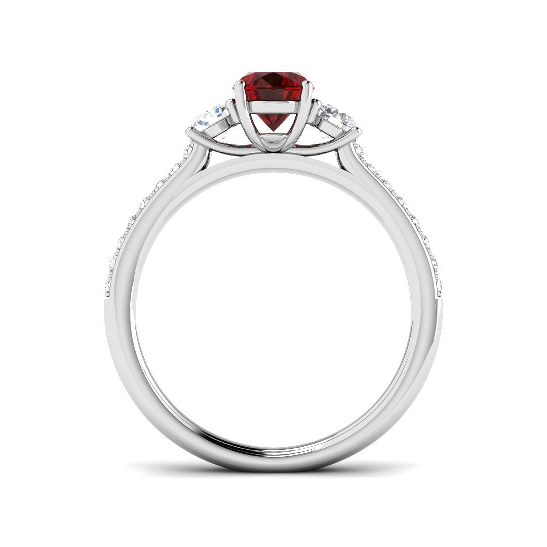 9ct White Gold 1.84ct Ruby Ring