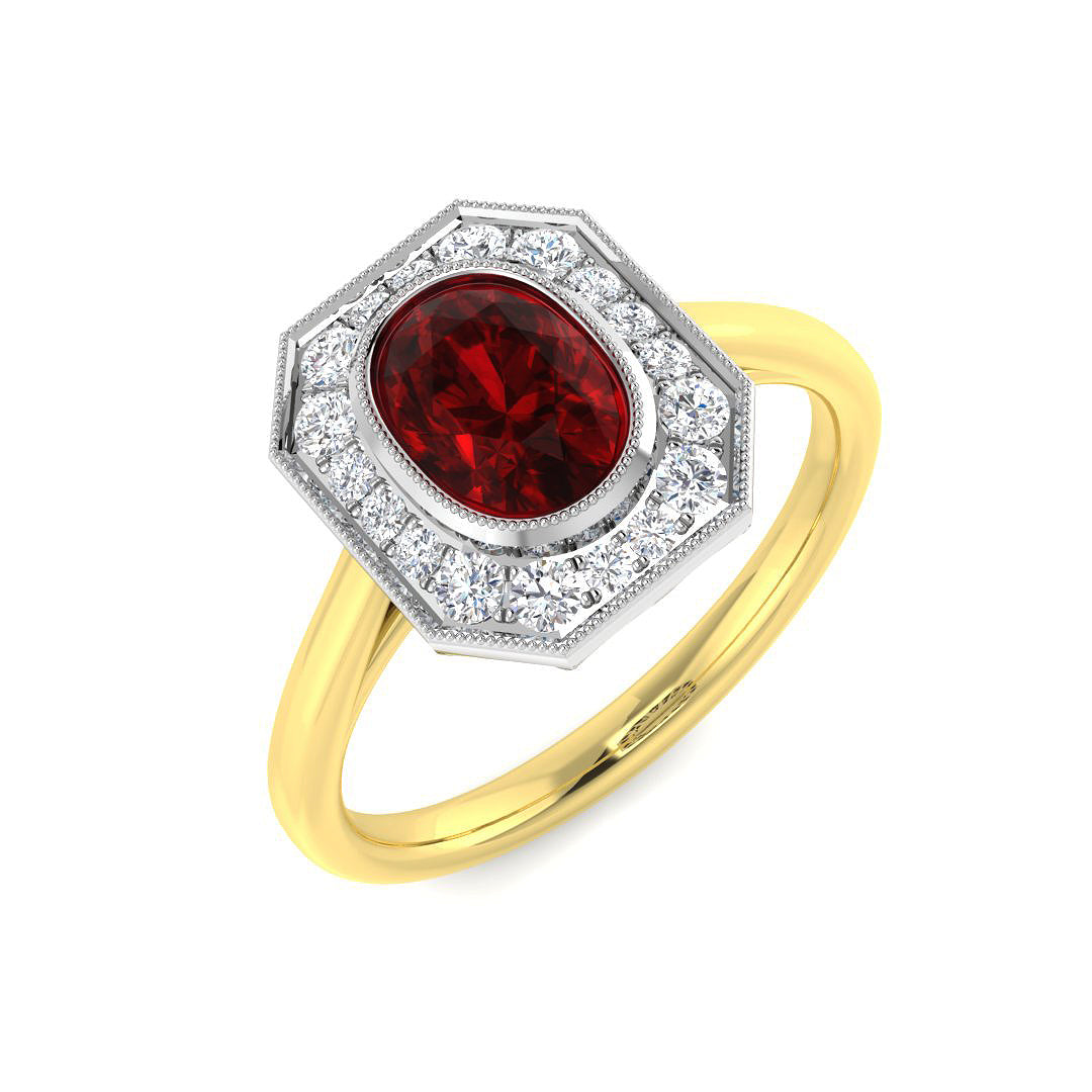 9ct Two-Tone Gold 1.14ct Ruby Ring