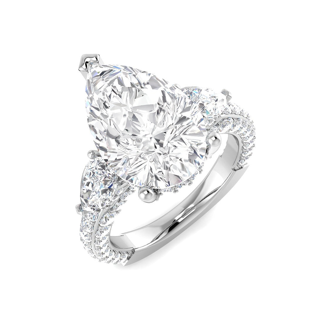 9ct White Gold 7.23ct E VS2 Laboratory Grown CVD Ring