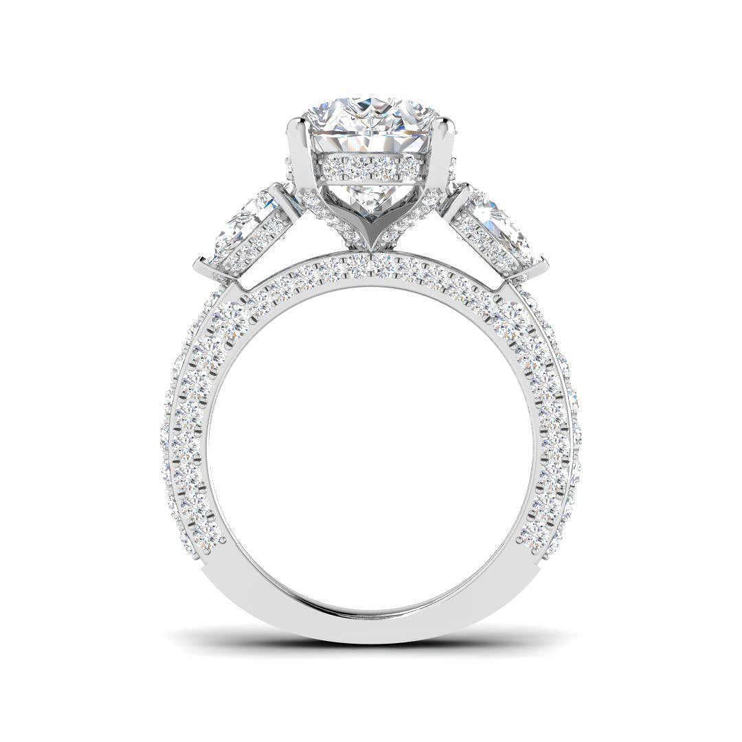 9ct White Gold 7.23ct E VS2 Laboratory Grown CVD Ring