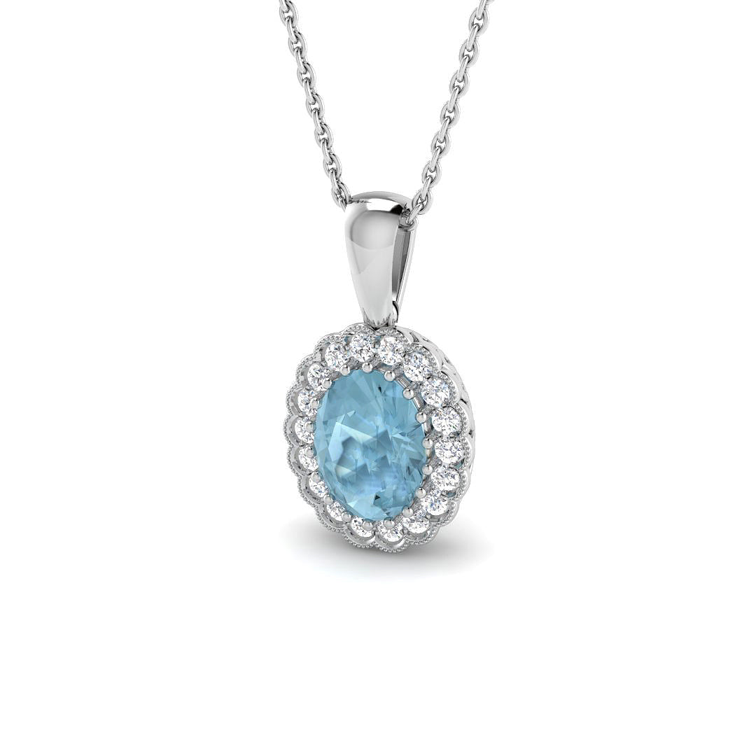 9ct White Gold 1.11ct G SI2 Diamond Pendant