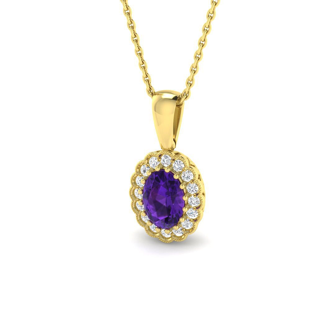 9ct Yellow Gold 0.87ct Amethyst Pendant