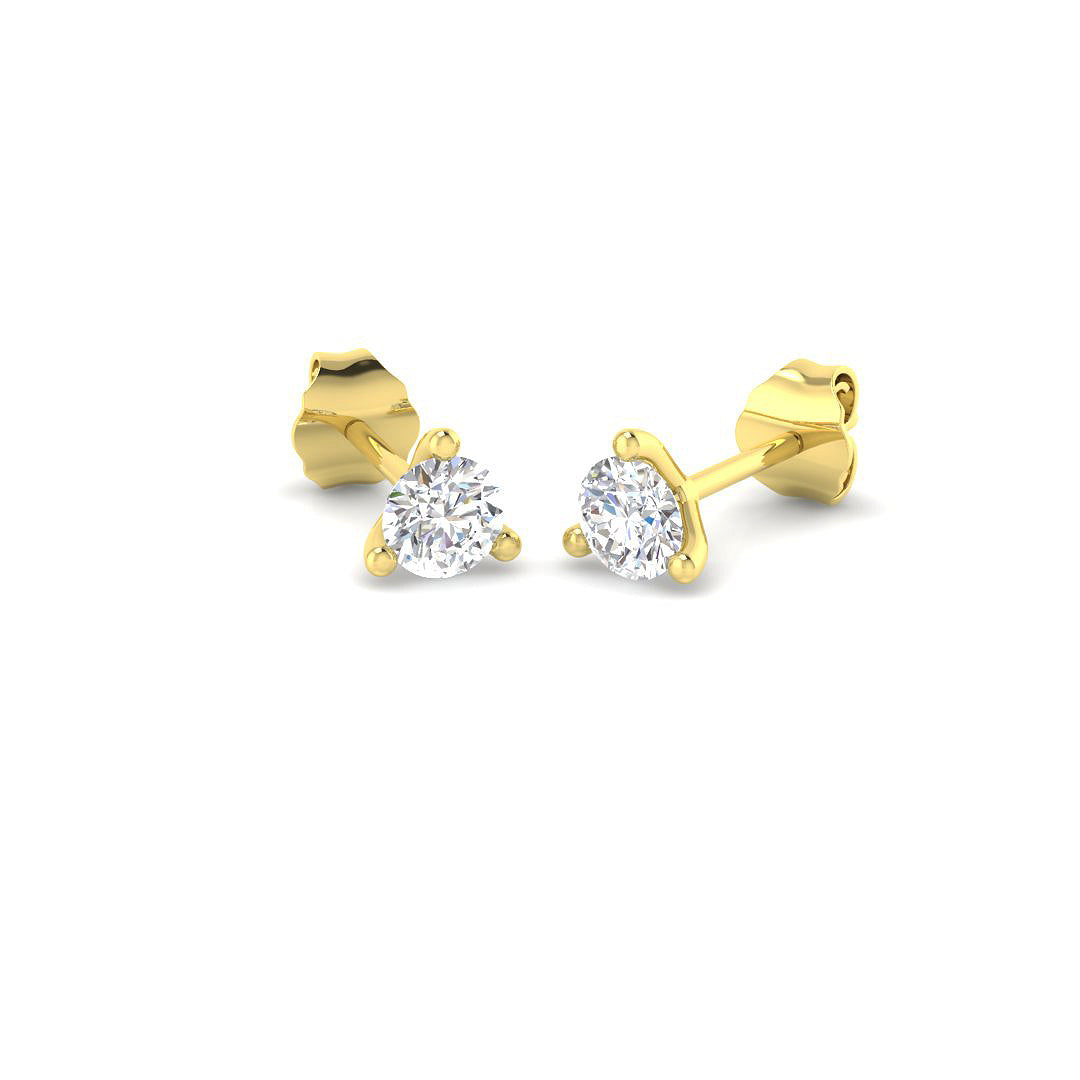 9ct Yellow Gold 0.58ct Laboratory Grown CVD Earrings