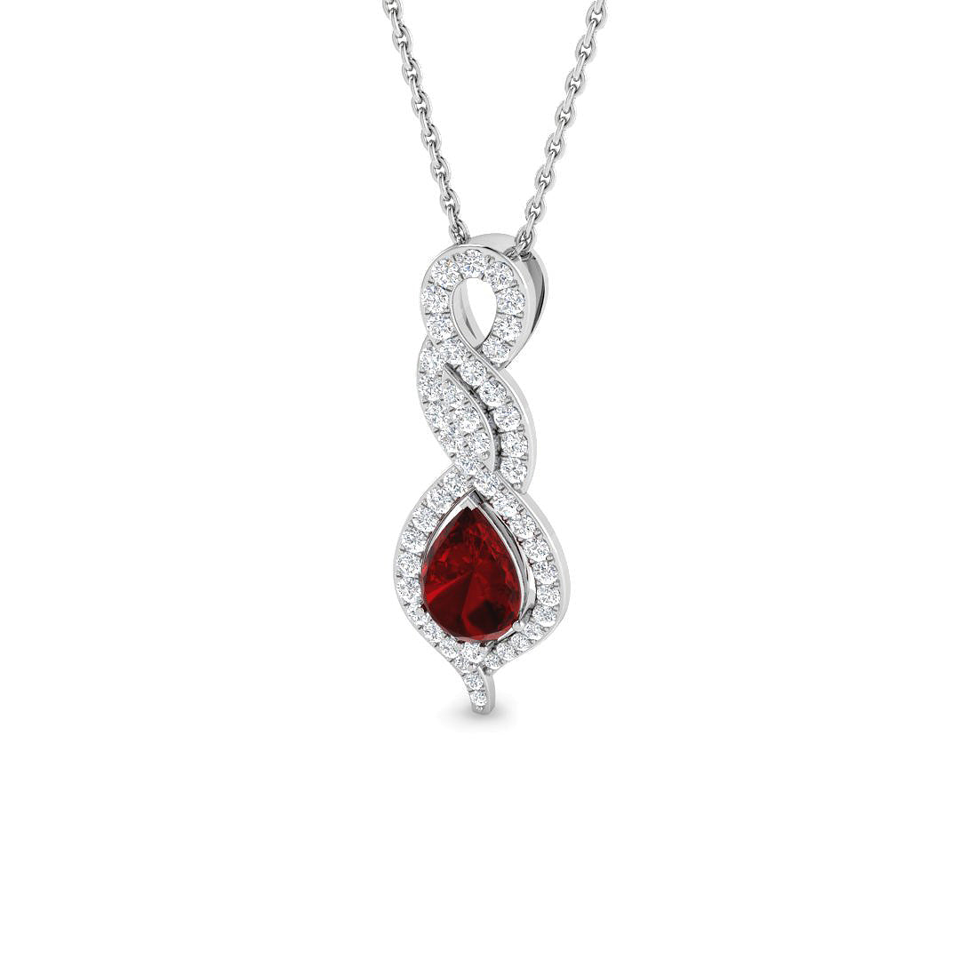 9ct White Gold 1.01ct Ruby Pendant