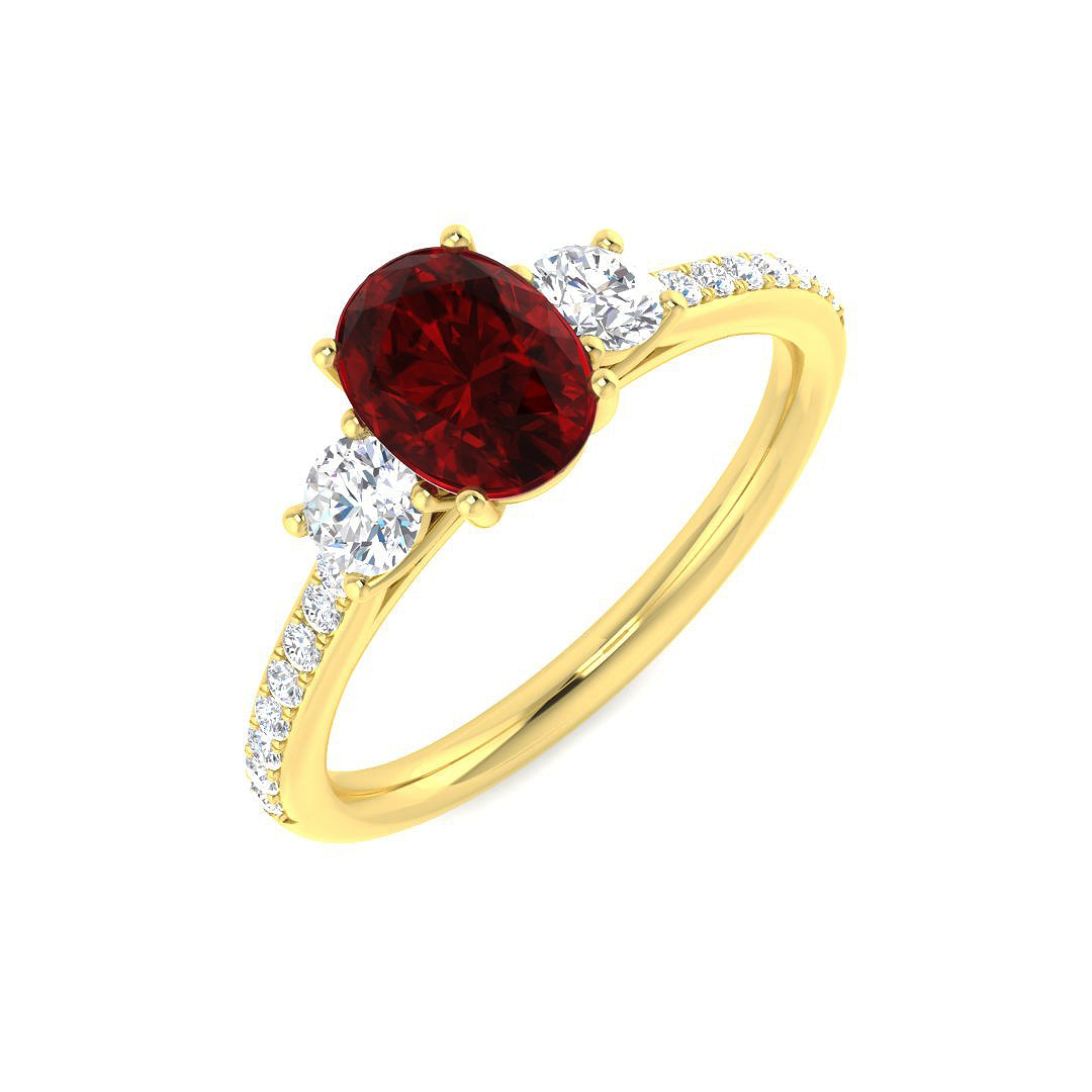 9ct Yellow Gold 1.84ct Ruby Ring