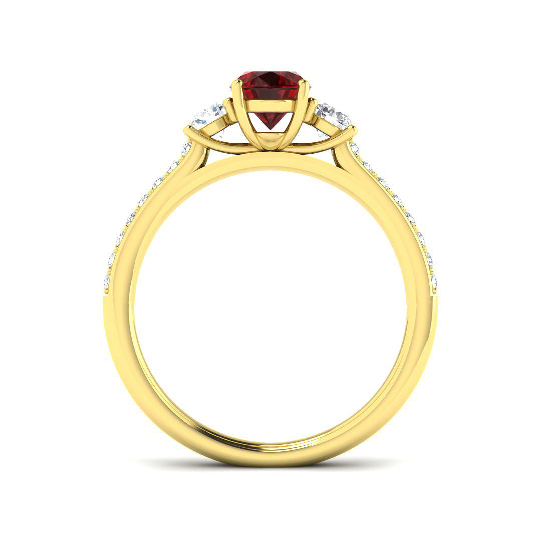 9ct Yellow Gold 1.84ct Ruby Ring