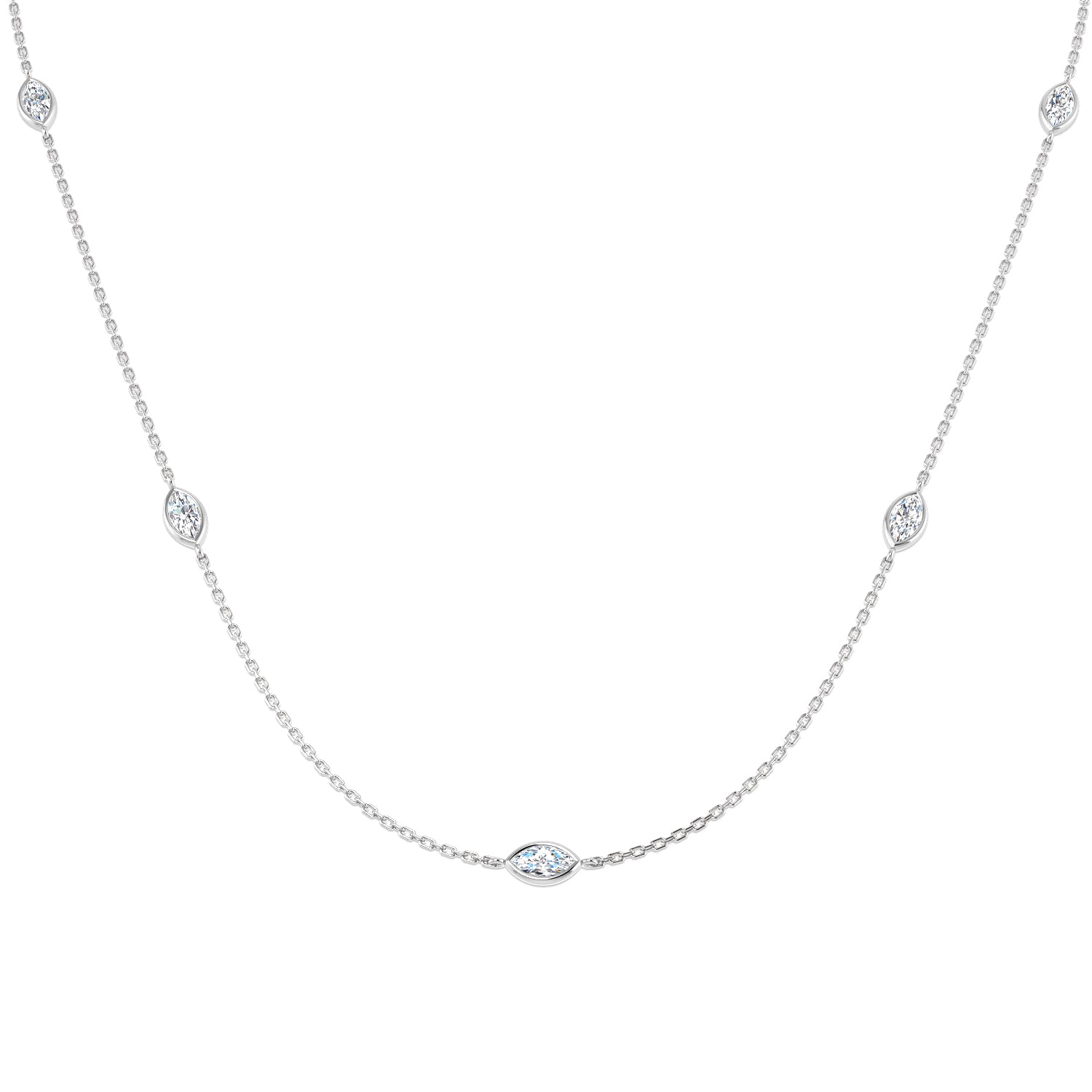 9ct White Gold 1.00ct Laboratory Grown CVD Necklace