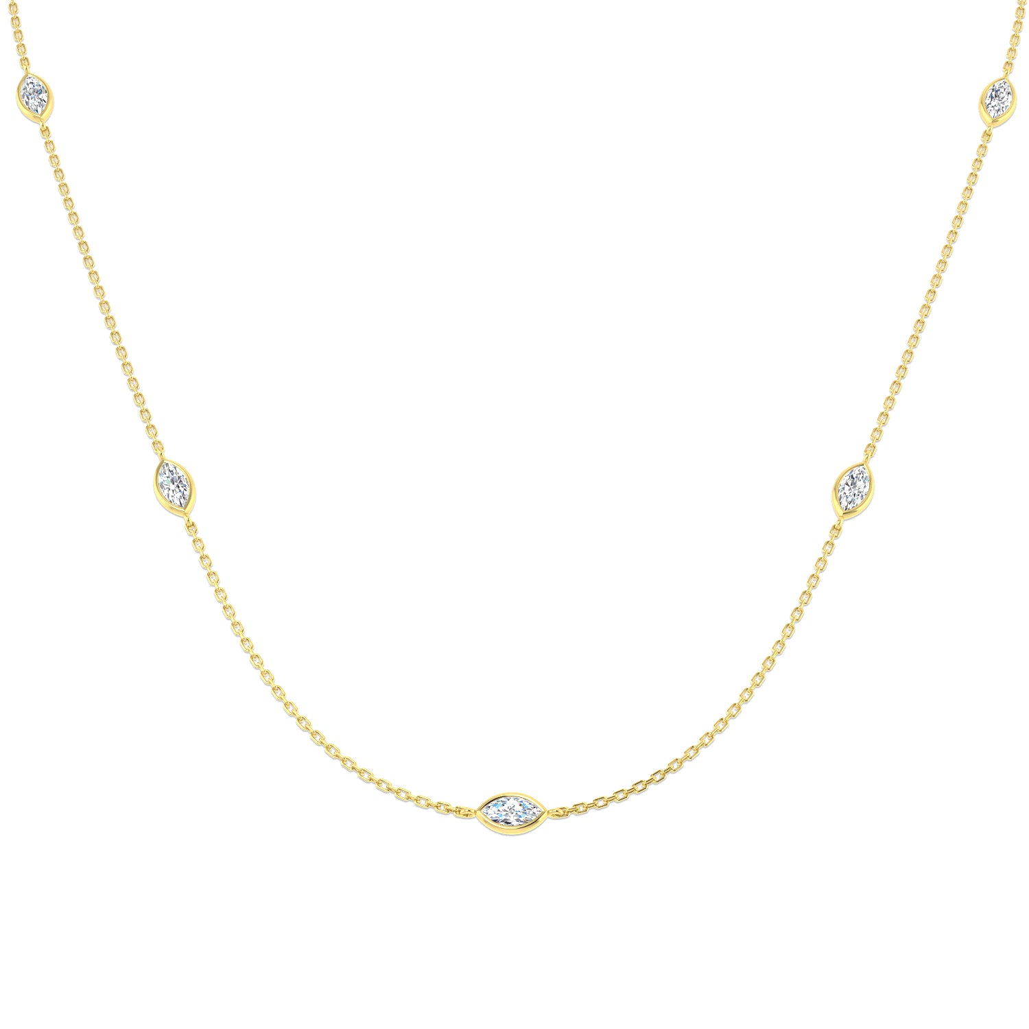 9ct Yellow Gold 1.00ct Laboratory Grown CVD Necklace