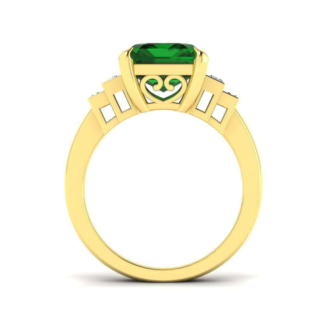 18ct Yellow Gold 5.40ct Emerald Ring