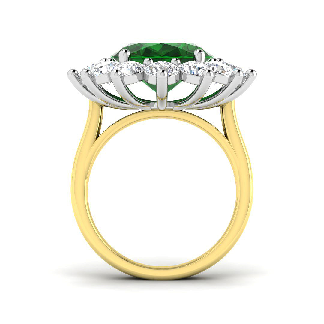 18ct Two-Tone Gold 12.85ct Emerald Ring