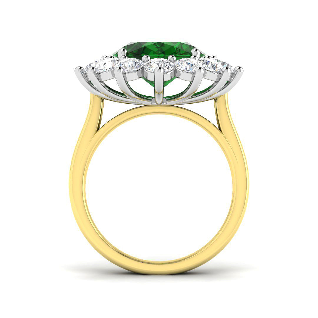 18ct Two-Tone Gold 9.16ct Emerald Ring