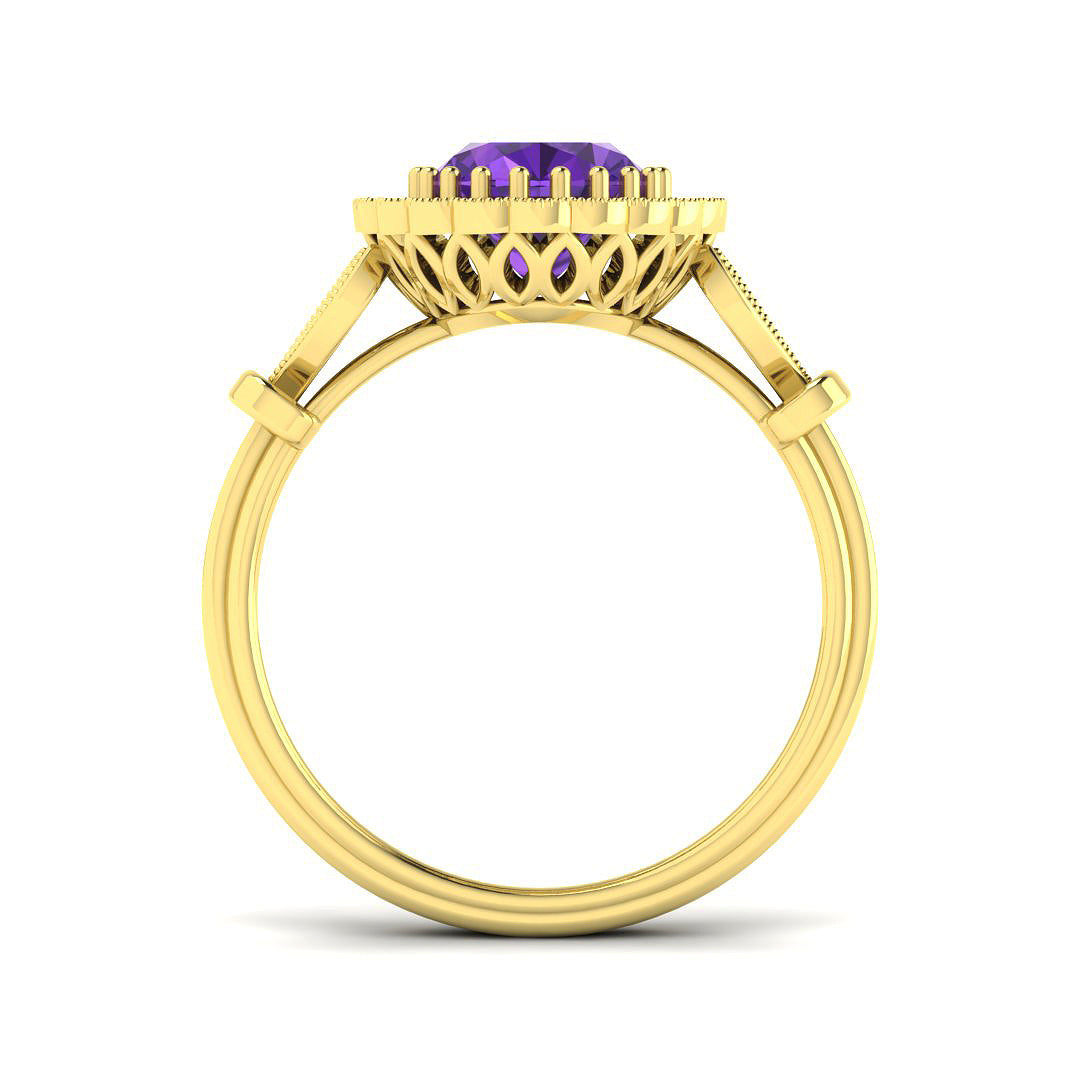 9ct Yellow Gold 1.84ct Amethyst Ring